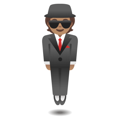 Person in Suit Levitating: Medium Skin Tone