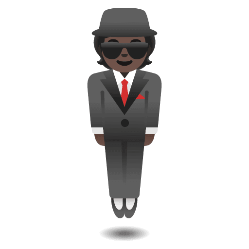 Person in Suit Levitating: Dark Skin Tone