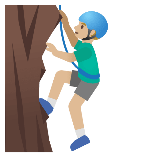 Man Climbing: Medium-light Skin Tone