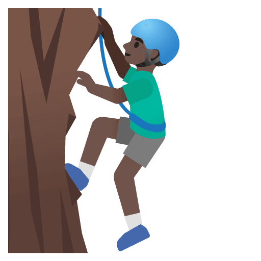Man Climbing: Dark Skin Tone
