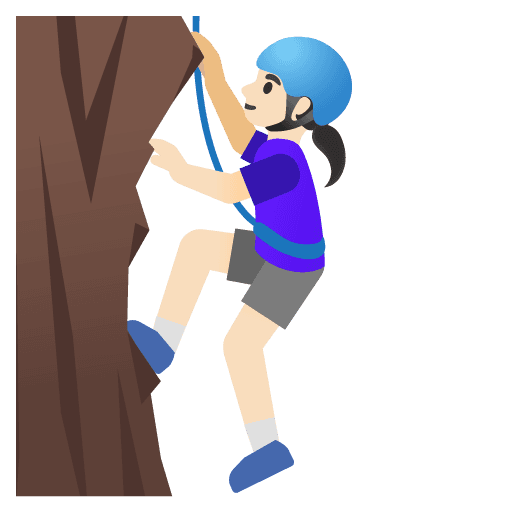 Woman Climbing: Light Skin Tone