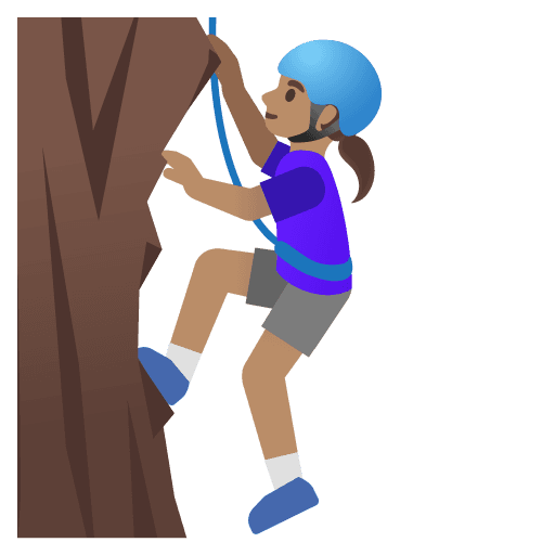 Woman Climbing: Medium Skin Tone