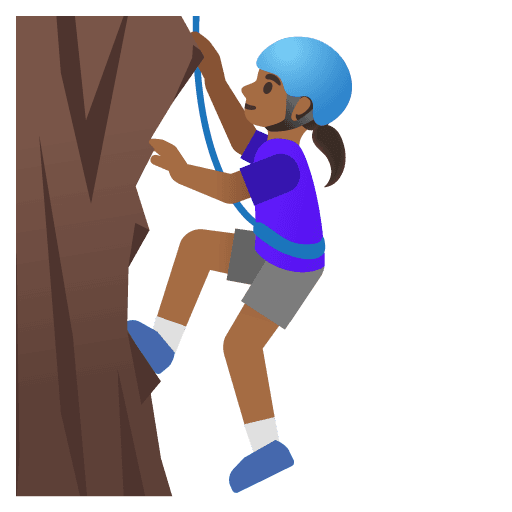 Woman Climbing: Medium-dark Skin Tone