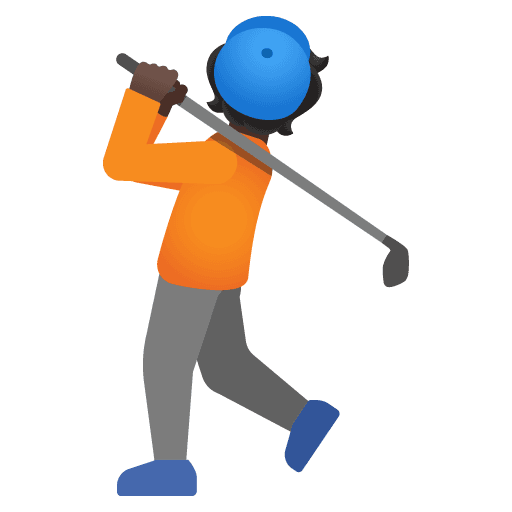 Person Golfing: Dark Skin Tone