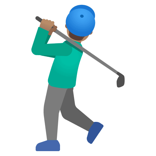 Man Golfing: Medium Skin Tone