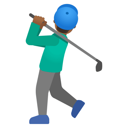 Man Golfing: Medium-dark Skin Tone