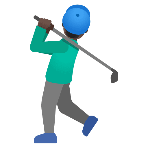 Man Golfing: Dark Skin Tone