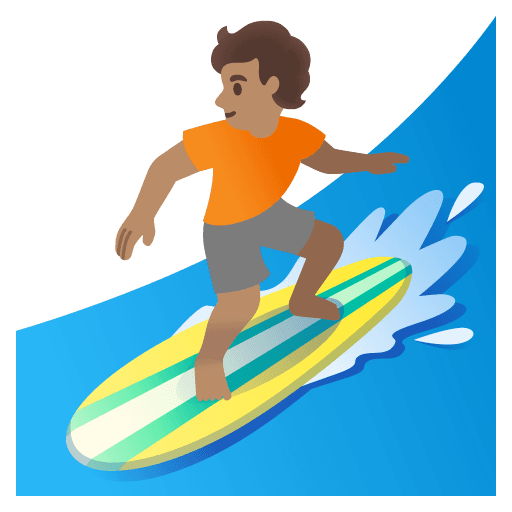 Person Surfing: Medium Skin Tone