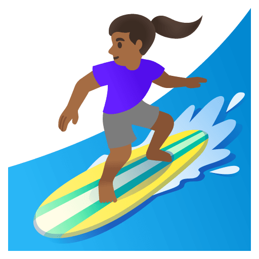 Woman Surfing: Medium-dark Skin Tone