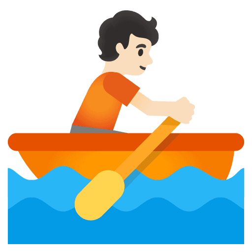 Person Rowing Boat: Light Skin Tone