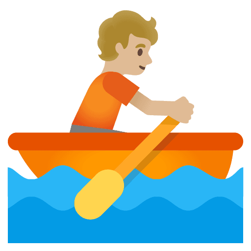 Person Rowing Boat: Medium-light Skin Tone