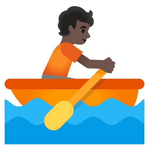 Person Rowing Boat: Dark Skin Tone