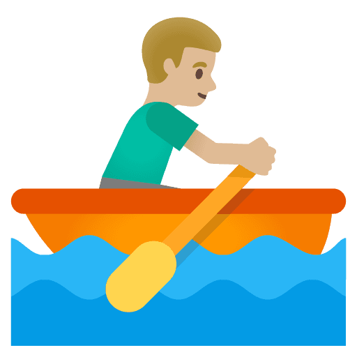 Man Rowing Boat: Medium-light Skin Tone