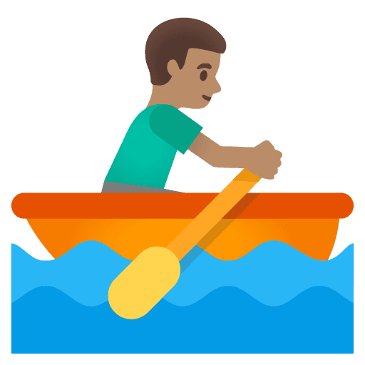 Man Rowing Boat: Medium Skin Tone