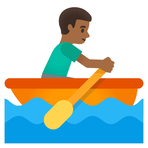 Man Rowing Boat: Medium-dark Skin Tone