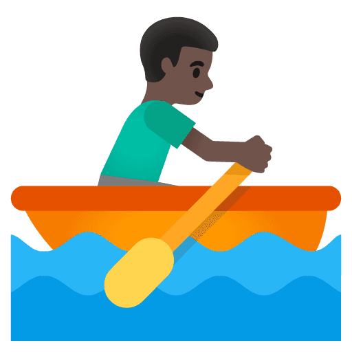 Man Rowing Boat: Dark Skin Tone