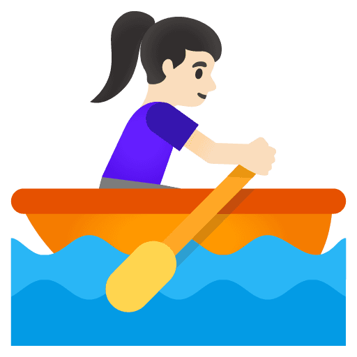 Woman Rowing Boat: Light Skin Tone