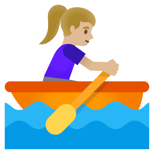 Woman Rowing Boat: Medium-light Skin Tone