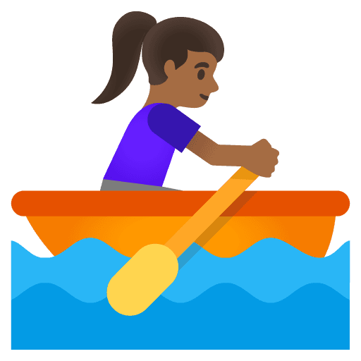 Woman Rowing Boat: Medium-dark Skin Tone