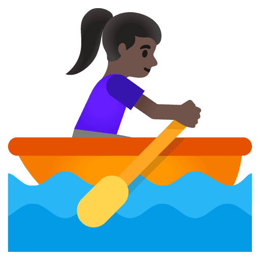 Woman Rowing Boat: Dark Skin Tone