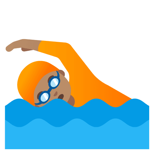 Person Swimming: Medium Skin Tone