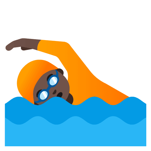 Person Swimming: Dark Skin Tone