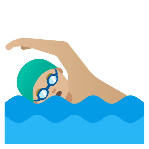 Man Swimming: Medium-light Skin Tone