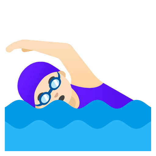 Woman Swimming: Light Skin Tone