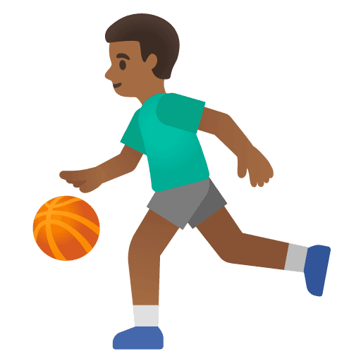 Man Bouncing Ball: Medium-dark Skin Tone