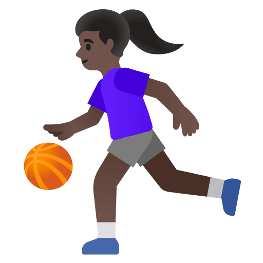 Woman Bouncing Ball: Dark Skin Tone