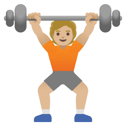 Person Lifting Weights: Medium-light Skin Tone