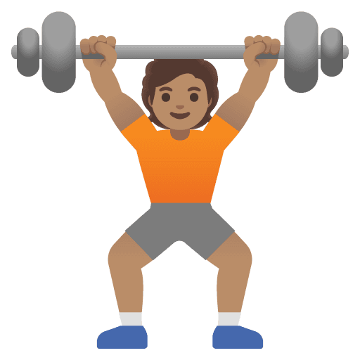 Person Lifting Weights: Medium Skin Tone