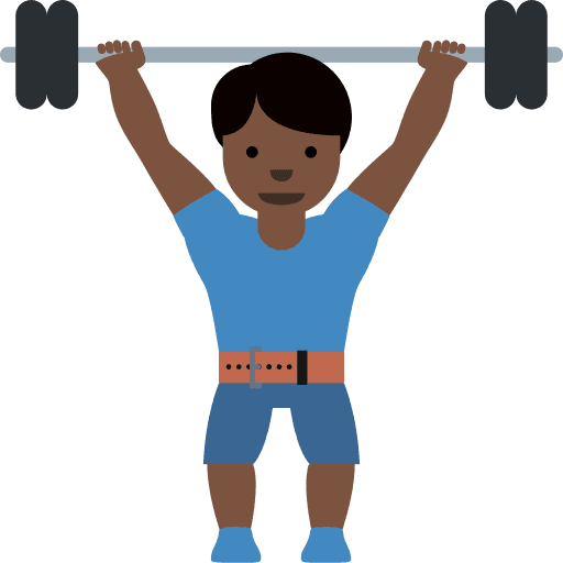 Man Lifting Weights: Dark Skin Tone