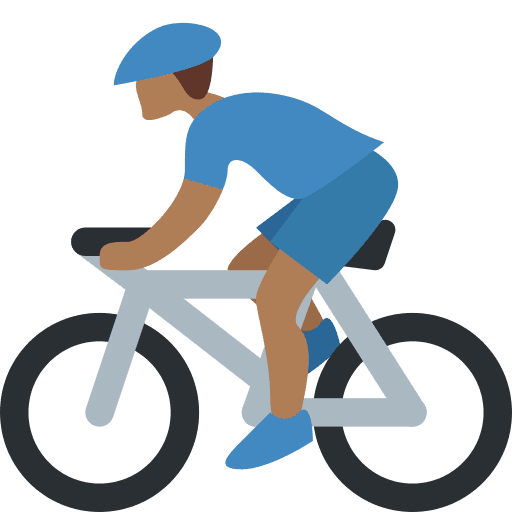 Pria Bersepeda: Kulit Gelap-Sedang