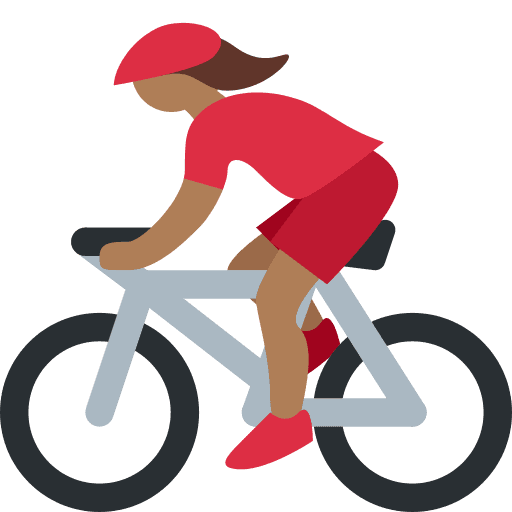 Wanita Bersepeda: Kulit Gelap-Sedang