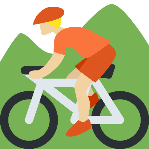 Person Mountain Biking: Medium-light Skin Tone
