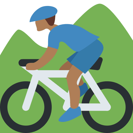 Man Mountain Biking: Medium-dark Skin Tone