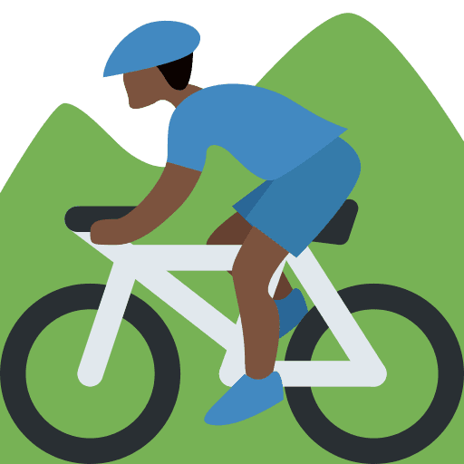 Man Mountain Biking: Dark Skin Tone