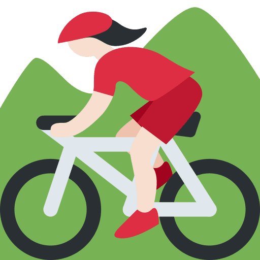 Woman Mountain Biking: Light Skin Tone
