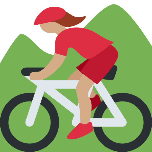 Woman Mountain Biking: Medium Skin Tone