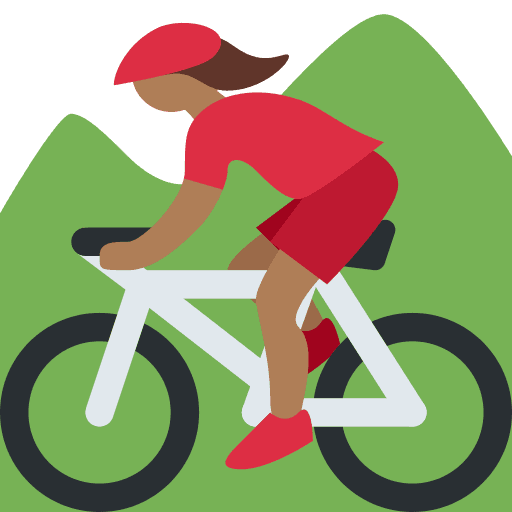 Woman Mountain Biking: Medium-dark Skin Tone