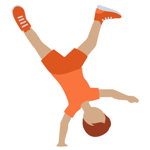 Person Cartwheeling: Medium Skin Tone