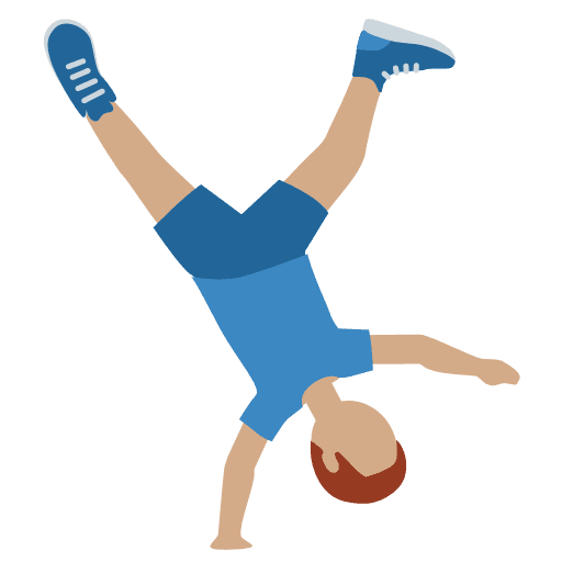 Man Cartwheeling: Medium Skin Tone