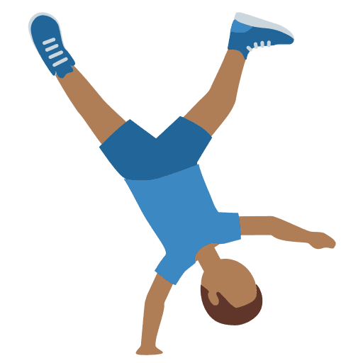 Man Cartwheeling: Medium-dark Skin Tone