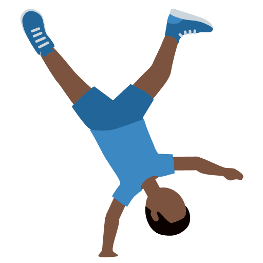 Man Cartwheeling: Dark Skin Tone