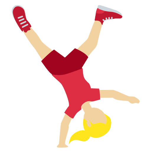 Woman Cartwheeling: Medium-light Skin Tone