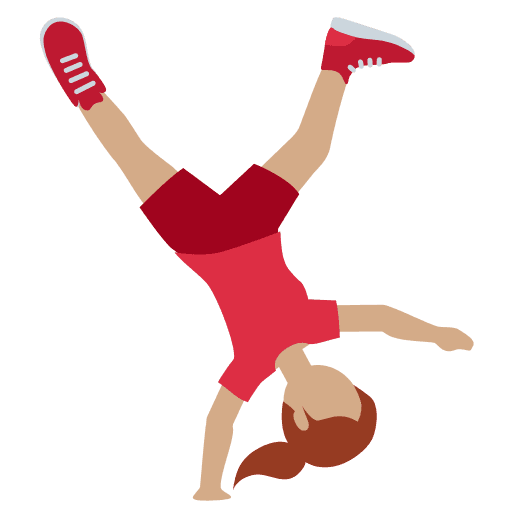 Woman Cartwheeling: Medium Skin Tone