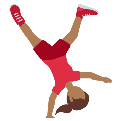 Woman Cartwheeling: Medium-dark Skin Tone