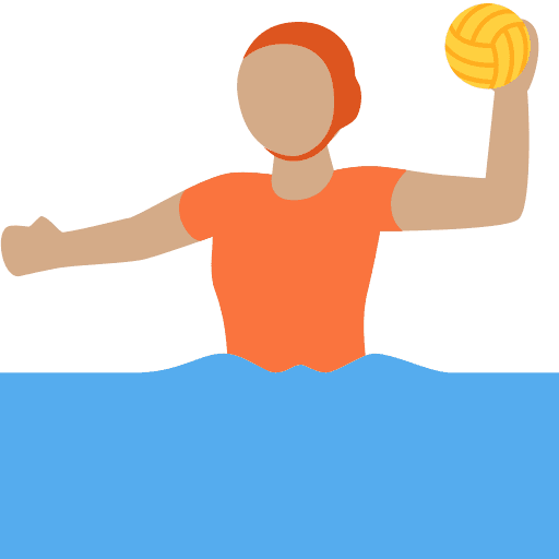 Person Playing Water Polo: Medium Skin Tone