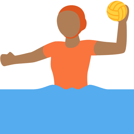 Person Playing Water Polo: Medium-dark Skin Tone